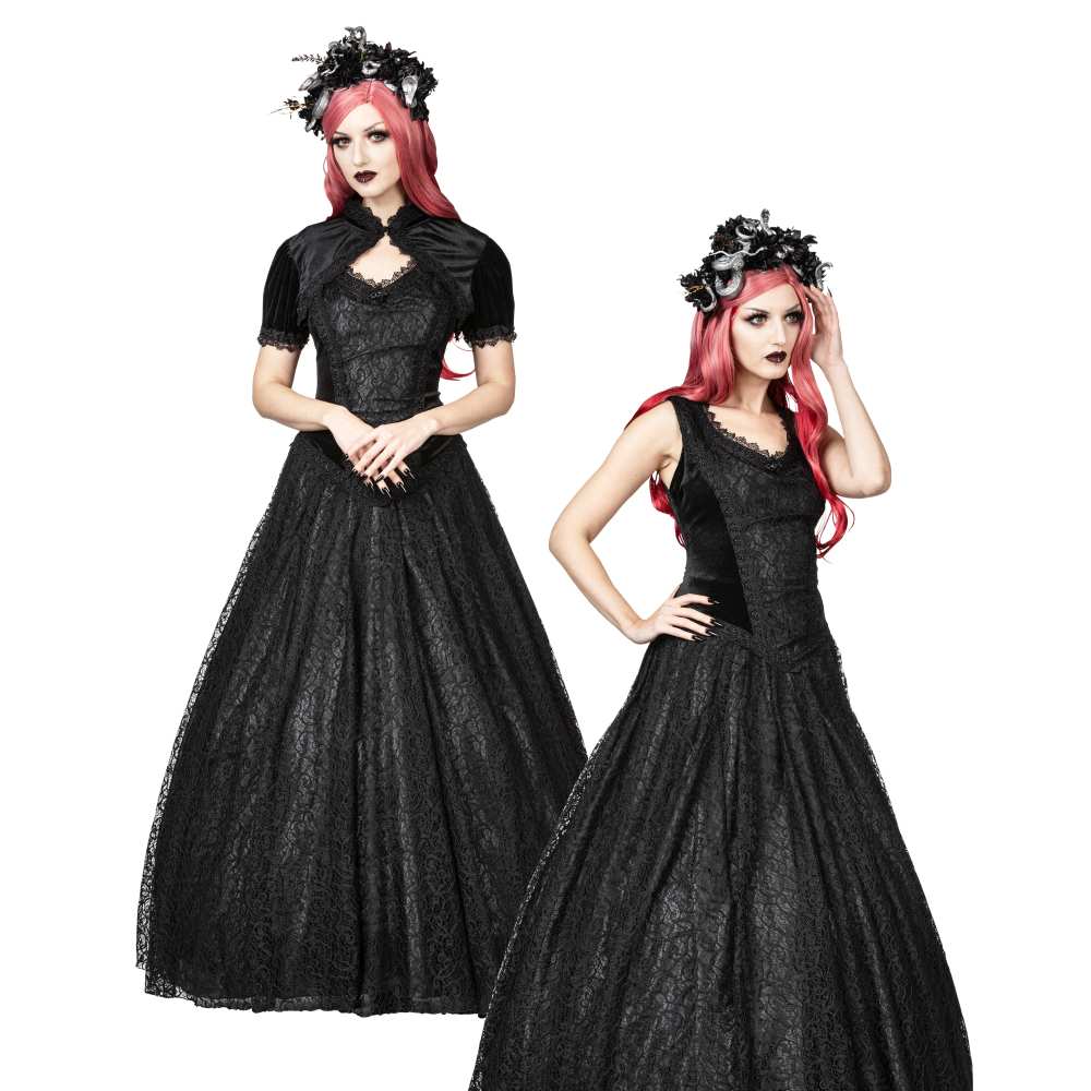 Sinister - 1198 Lange jurk - Zwart